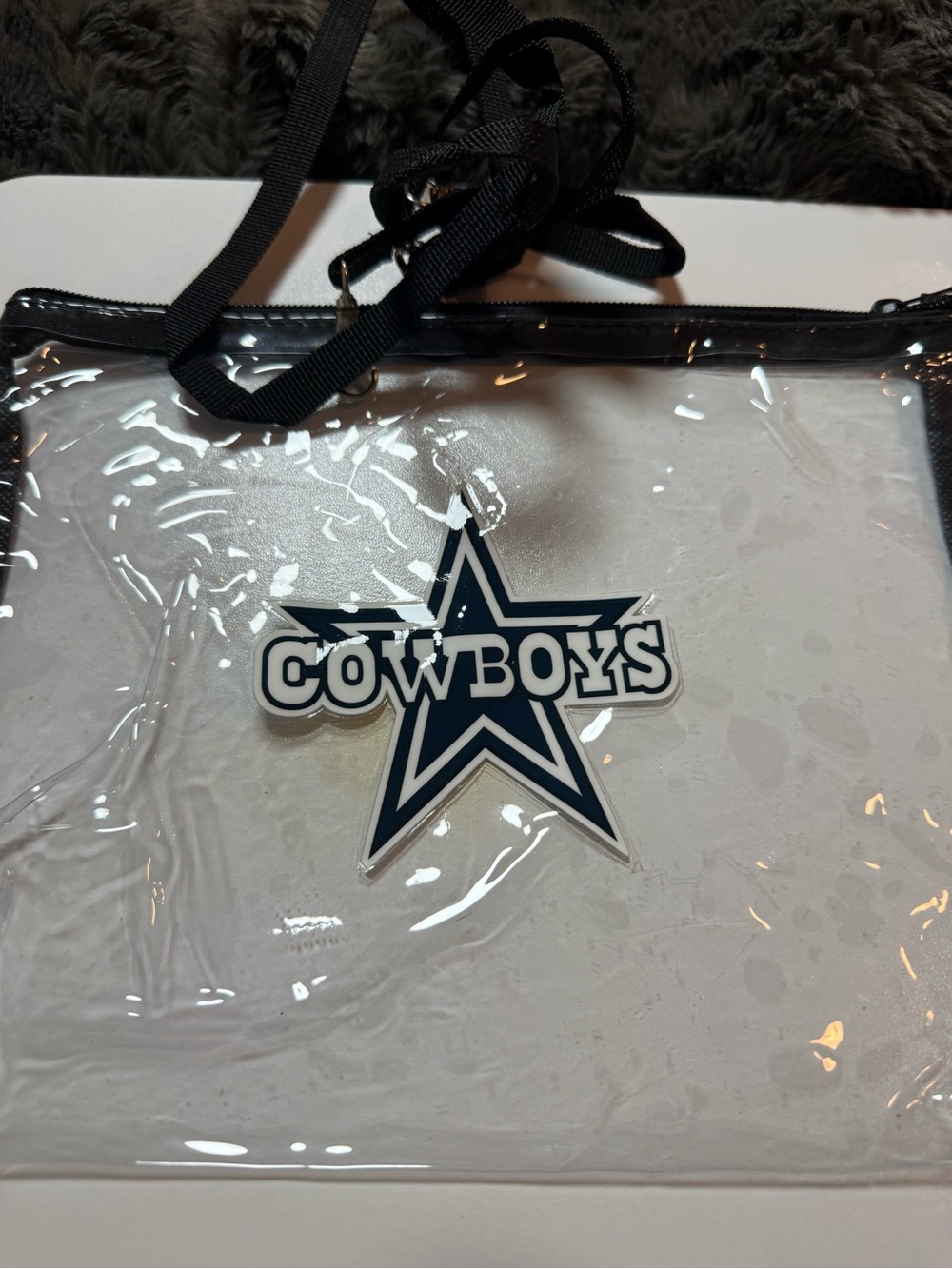 Clear PVC Cowboys Crossbody Bag with Navy Star Logo